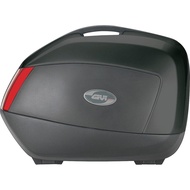 GIVI V35N PAIR OF PAINTED SIDE-CASES, BLACK EMBOSSED WITH RED REFLECTORS