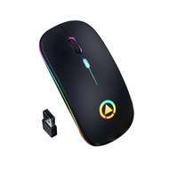 Wireless Mouse RGB Rechargeable Silent Mouse-Black