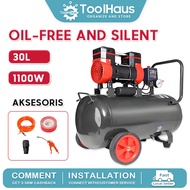 1100W Portable Oil Free Air Compressor 8L/30L - Heavy Duty Professional Air Pump Compressor Angin