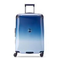 DELSEY Paris Cactus Hardside Luggage with Spinner Wheels, White/Blue, Checked-Medium 24 Inch