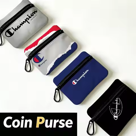 C-Champion Sporty-Classic Waterproof Oxford Cloth Zipper Wallet Portable Hanging Small Coin Purse Fo