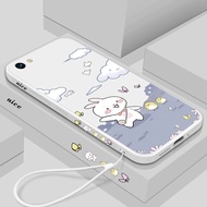 OPPO F9 F11 F11Pro A1K A37 F5 F7 A32 A53 A33 A71 Mobile Phone Case Cute Cartoon Little Rabbit Chick Rabbit Soft Shell Silicone Lanyard Phone Case