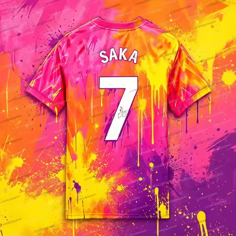 Summer men's shirt Jersey GPT SAKA Jersey Commemorate T-shirt Fan Gift Jersey AdultsT-shirt Jersey M