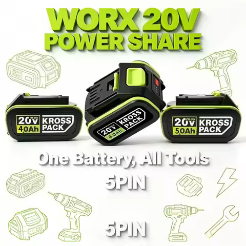 Original 20V 4.0Ah/5.0Ah/6.0Ah Battery for WORX Series Power Tools with LED Indicator,for WU279.WU18