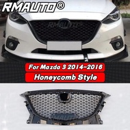 For Mazda 3 Axela 2014-2016 Front Bumper Grille Racing Grill Honeycomb Diamond Style For Mazda 3 Axe