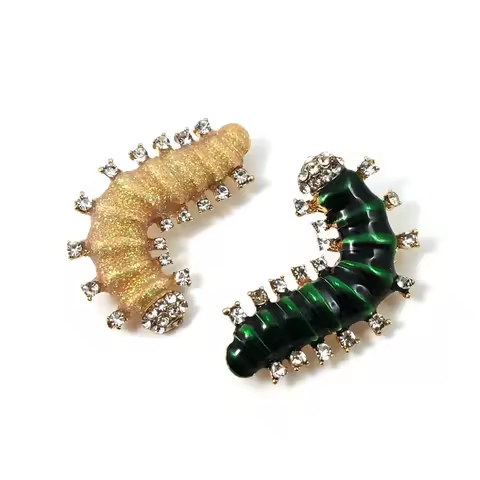fashionable caterpillar rhinestone brooch creative animal insect accessories pins jewelry