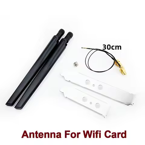 External Antenna Set 6DBi RP-SMA With MHF4 Extension Cable 2.4GHz 5GHz Dual Band For M.2 WiFi Card