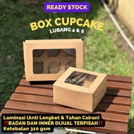Cupcake Box Cup Cake Box Cake Bread Snack Snack Snack Size 25x17x9 cm & 17x17x9 cm Brown Kraft Lamin