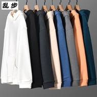 600g Heavy Gold Velvet Sweatshirt Men's 2025 Autumn Winter American Basic Style Fleece Lining Warm C