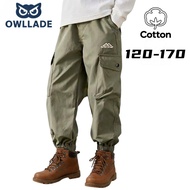 OWLLADE Cargo Jogger Pants for Kids Boy in Green B02 4T-2