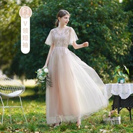 Bridesmaid Dress Long Women 2023 Can Wear Best Friend Dress Super Immortal Festival Dress Banquet St