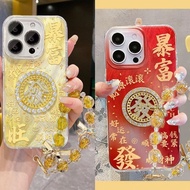 3D Rotatable Diamond Gold Get Rich Case For Samsung Galaxy S26 Ultra S25 FE S25 S24 S22 S23 S21 Ultr