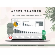 Asset Tracker, Amortization, Depreciation tracker, Asset management, Set Settings, Excel & G-Shee