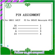 AC34-OBD Motorcycle Cable For Ducati 4 Pin Plug Cable Diagnostic Cable 4Pin To OBD2 16 Pin Adapter