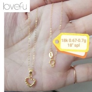 18K Saudi Gold Pawnable Heart Necklace