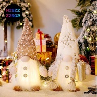 Set of 2 Christmas Gnomes, Lighted Christmas Gnomes Figurines  Plush Xmas Decorations - White Winter