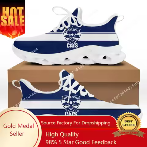 Geelong Cats Australian Football Flats Sneakers Mens Womens Sports Running Shoes High Quality DIY Sn