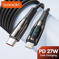 Toocki 2.4A PD 27W  Lightning Cable USB Type C to Lightning Fast Charging Cable  USB C Quick Charge Cord Cable With Digital Display  Data Wire For iPhone 14 13 12 11 Pro Max Xs Xr X 8 iPad MacBook