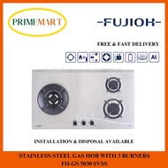 FUJIOH FH-GS5030 SVSS STAINLESS STEEL GAS HOB WITH 3 BURNERS - 1 YEAR FUJIOH WARRANTY + FREE DELIVERY