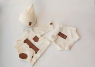 新生兒裝，象牙色裝 - 嬰兒毛衣，男孩燈籠褲，男嬰帽子