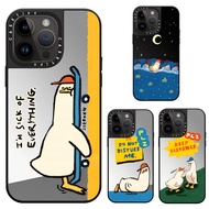 SSEBONG Lazy Duck Degenerate Art Mirror Phone Case for iPhone 17 16 15 14 13 12 11 Pro Max Plus Air