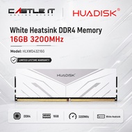 HUADISK White Heatsink DDR4 3200MHz Desktop RAM 16GB U-DIMM Memory