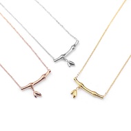 TN494 Bamboo branch titanium necklace
