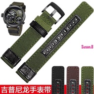~~ Suitable for JEEP JEEP Wrangler JPW646 Military Watch Nylon Strap Black Army Green Canvas Watch Strap 24mmY