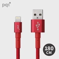 【PQI】MFI認證 USB to Lightning 編織充電線 180cm (i-Cable Ultimate Toughness) 紅色