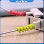 MegaChoice【100%Original】Data Cable Protective Cover Mobile Phone Charging Cable Anti-breaking Threaded Silicone Sleeve