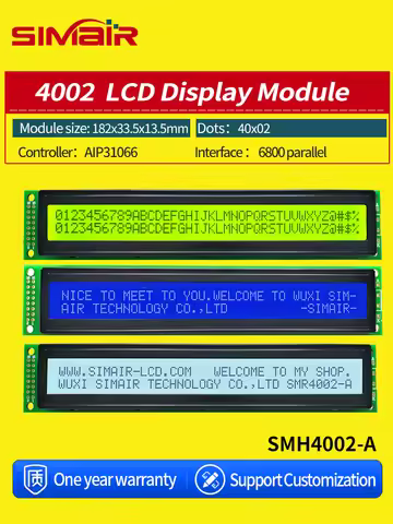 16PIN DC 5/3.3V STN COB Blue/Yellow-green 40*2 Panel Screen 4002 40x2 Character LCD Display Module L