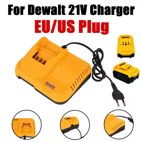 US EU Plug For Dewalt 21V 0.5A Lithium Battery Replacement Fit Power Tool Battery Charger DCB200 DCB
