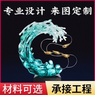 Hotel Lobby Resin Abstract Water Spray Sculpture Ornaments Model Room Living Room Water Spray Abstra