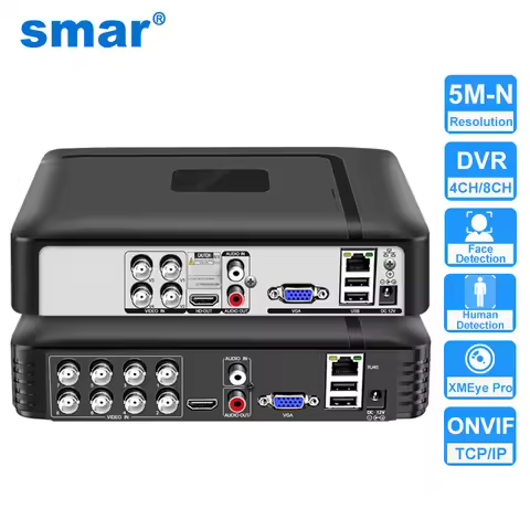 Smar 5 in 1 CCTV Mini DVR TVI CVI AHD CVBS IP Camera Digital Video Recorder 4CH 8CH 5M-N AHD DVR 5MP