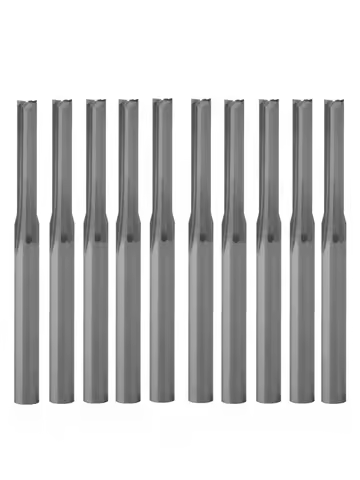 10pcs 3.175x2.5x12mm Double Flute Straight Slot Cutters CNC Router Bits for Wood Engraving CNC Machi