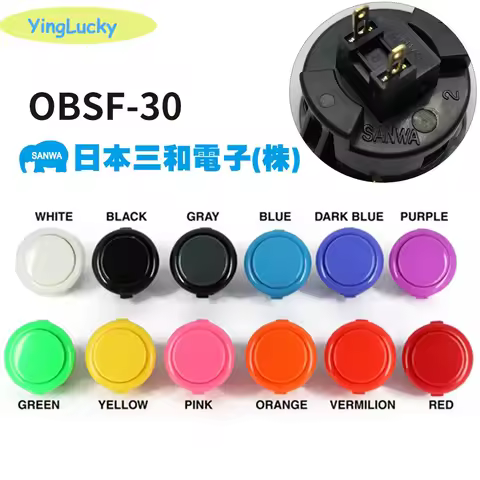 1pcs Original Sanwa OBSF 30mm 24mm SANWA Button Arcade Push Button for Joystick PC Raspberry Pi Push