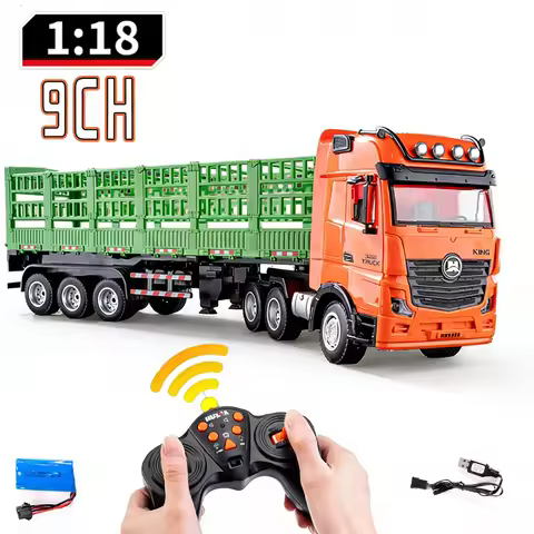 Huina RC Flat Truck Model 9CH 1:24 Alloy Engineer Vehicle 2.4G Remote Control Car Radio Controlled T