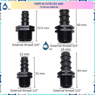 Connect 21/27mm external thread to 16/20mm pe pipe