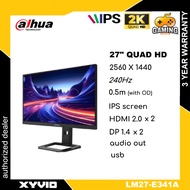 DAHUA LM27-E341A 27" GAMING MONITOR ( 27" IPS 2K QHD / 1MS / 240Hz / ADAPTIVE SYNC / HDMI + DP + USB