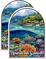 (2 Pack) American Samoa National Park Bumper Sticker - US National Park - Choose from 63 Parks - 5" 