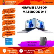 Huawei Laptop Matebook D15 HUA-53013DNV (i5-1135G7/16GB/512GB SSD/IRIS XE/W11/15.6"/SILVER) Laptop