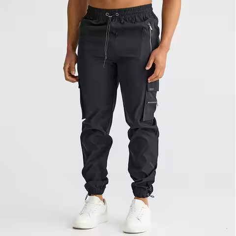 Men's dropship elastic waist Cargo Pants streetwear baggy Tactical Hiking pants trousers clothes for