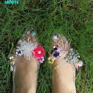 LAFAYE Heavenly Jelly Sandals - Waterproof Crystal PVC Jelly, Pointed Toe Comfortable Summer Slipper