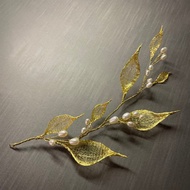 Halina - 淡水珍珠 手工繞線 復古頭飾