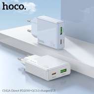 HOCO C142A ดีไซน์ใหม่ของแท้100% อุปกรณ์ชาร์จบางเฉียบอะแดปเตอร์ Type C 20W PD สำหรับ iPhone ที่ชาร์จส