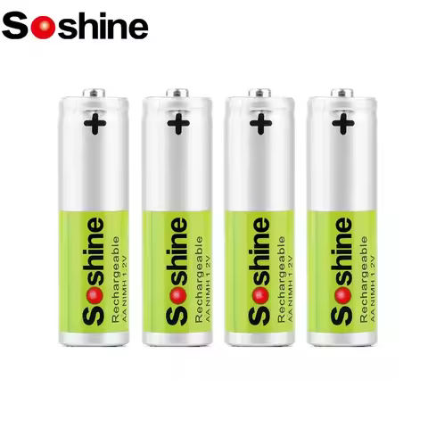 Soshine 4PC 1.2V 1300mAh Low Self Discharge Battery AA NIMH Rechargeable Batteries for Microphone Po