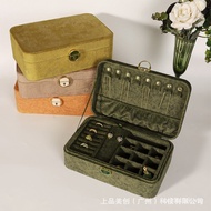 Jewelry Box Storage Box Bracelet Double-Layer Large-Capacity Earrings Flannel Bracelet 2025 Necklace