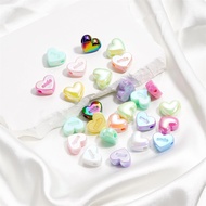 4Pcs Iridescent Alphabet Hearts, AB Color Letter Beads for Personalized DIY Jewelry