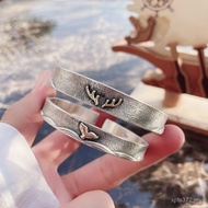 Creative Niche Original Design Shanmeng Sea Oath Couple Retro Whale Unique 999 Pure Silver Deer Love