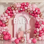 【Local Stock】Pink Rose Gold Balloon Arch Kit Ballon Birthday Set Helium Balloon Latex Balloon Garlan